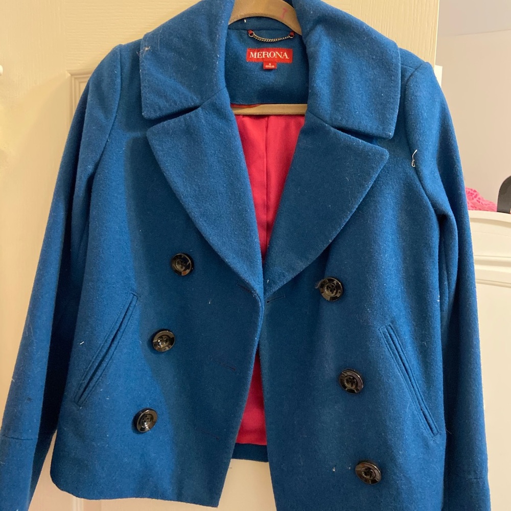 Blue Pea Coat- Wool